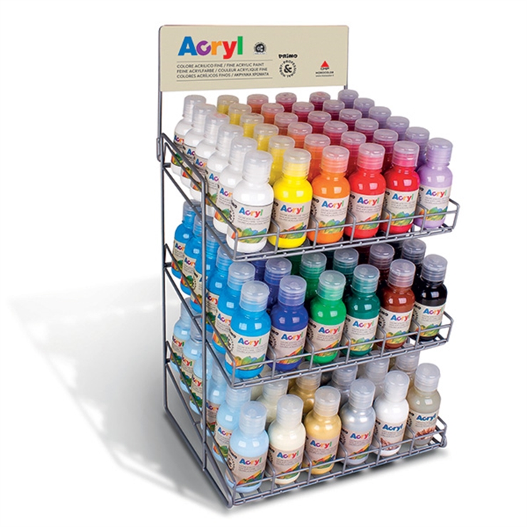 Zetaufficio shop. Colori acrilici Primo flacone 125 ml espositore 108 pz.