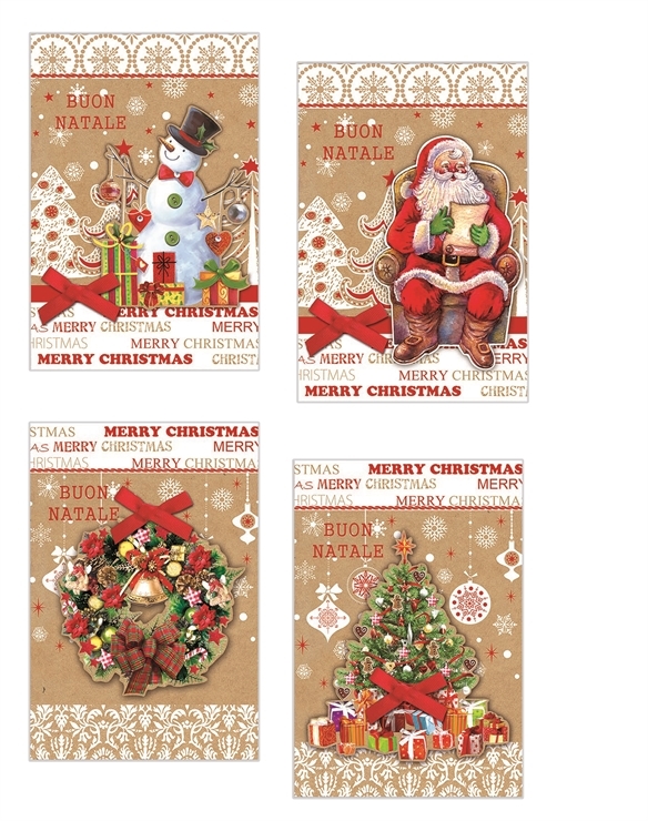 Buon Natale Country.Zetaufficio Shop Biglietti Augurali 3d Natale Country Conf 12 Pz Assortiti